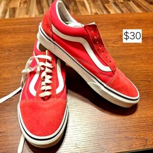 Vans Red and White Sneakers